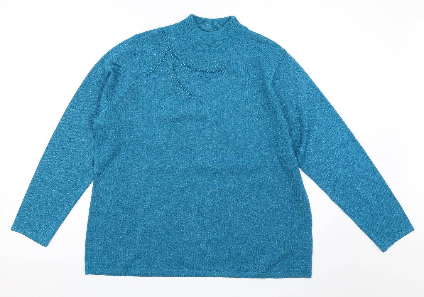 Bm Collection Womens Blue   Pullover Jumper Size L