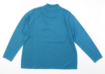 Bm Collection Womens Blue   Pullover Jumper Size L