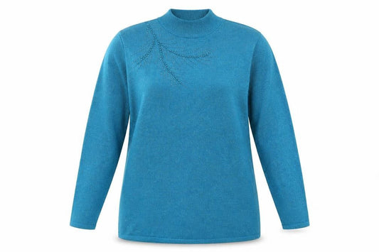Bm Collection Womens Blue   Pullover Jumper Size L