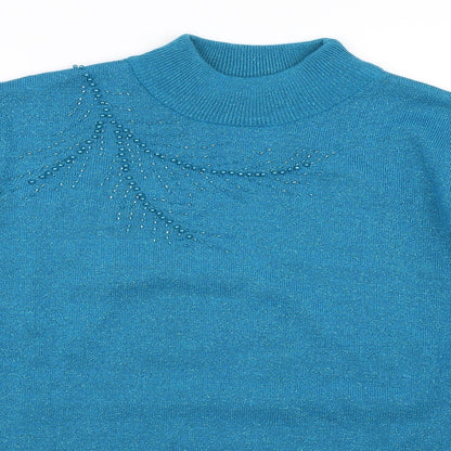 Bm Collection Womens Blue   Pullover Jumper Size L
