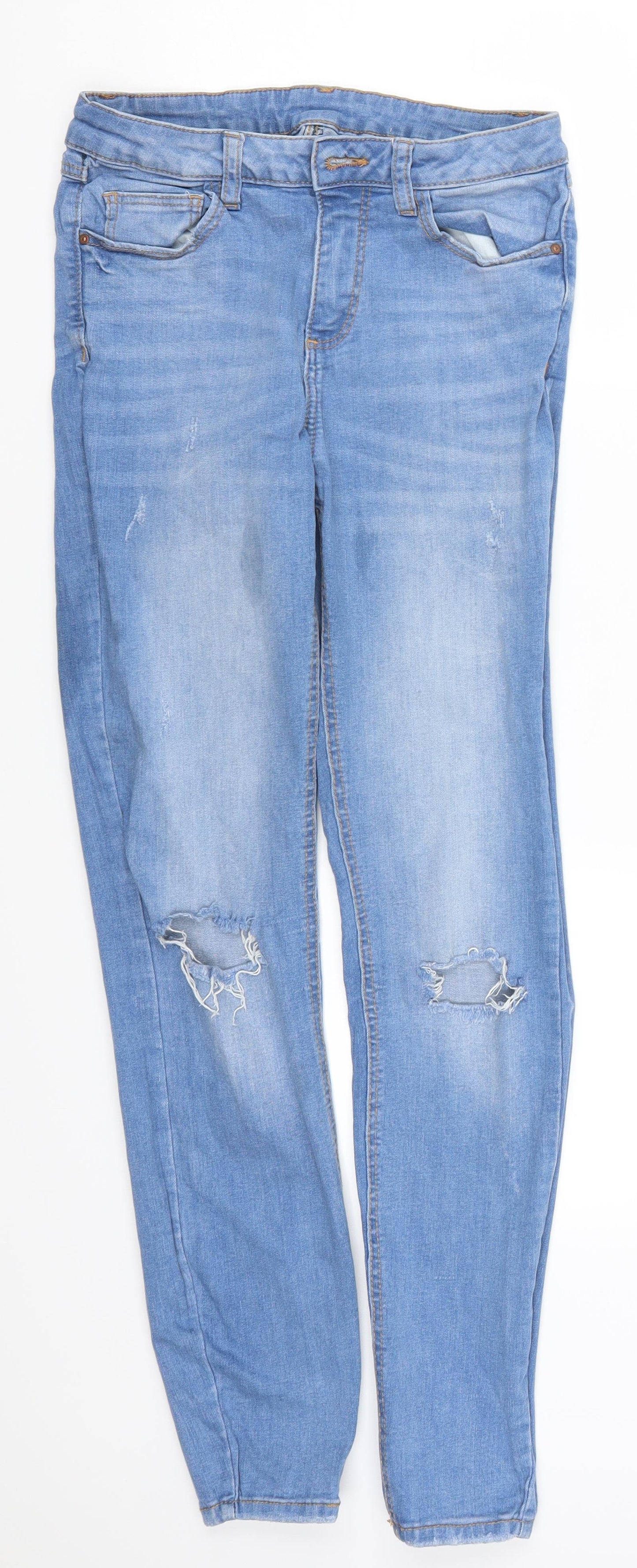 Womens UK Size 28 in Preworn Regular Fit Skinny Blue Jeans