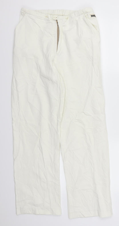 Womens UK Size M Preworn Regular Fit  White Trousers