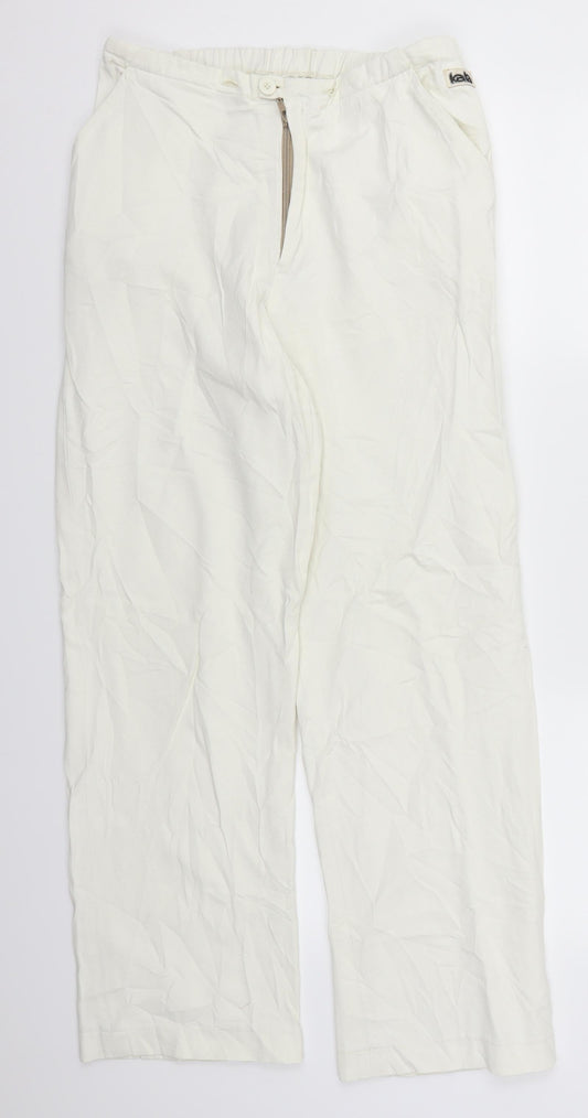 Womens UK Size M Preworn Regular Fit  White Trousers