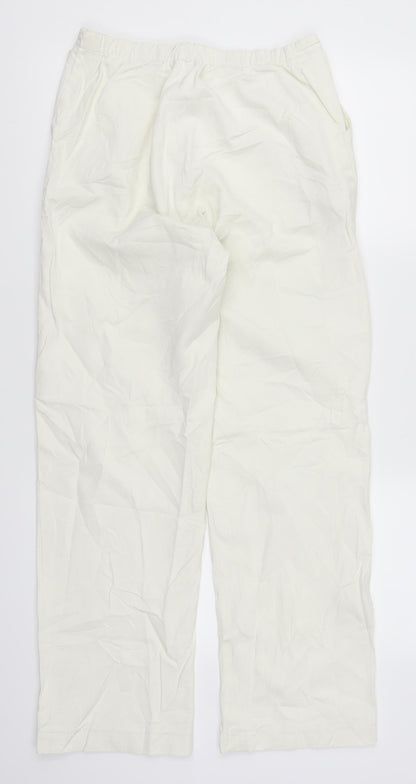 Womens UK Size M Preworn Regular Fit  White Trousers