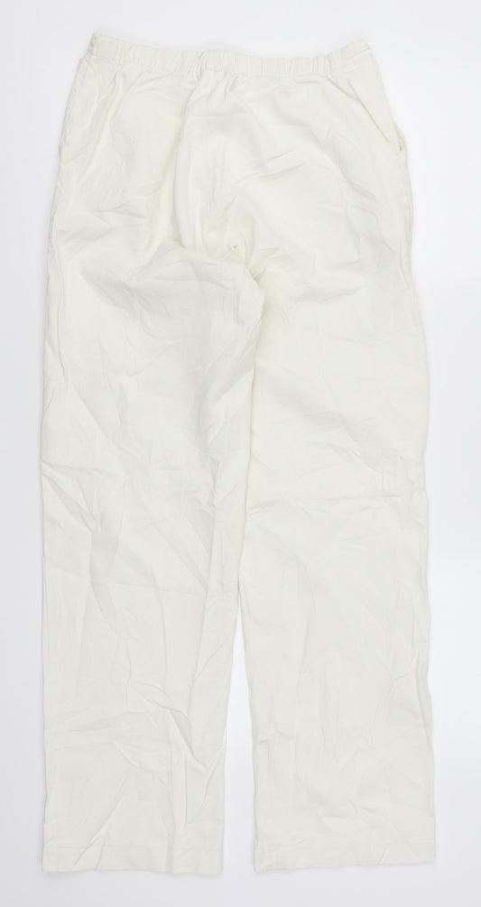 Womens UK Size M Preworn Regular Fit  White Trousers