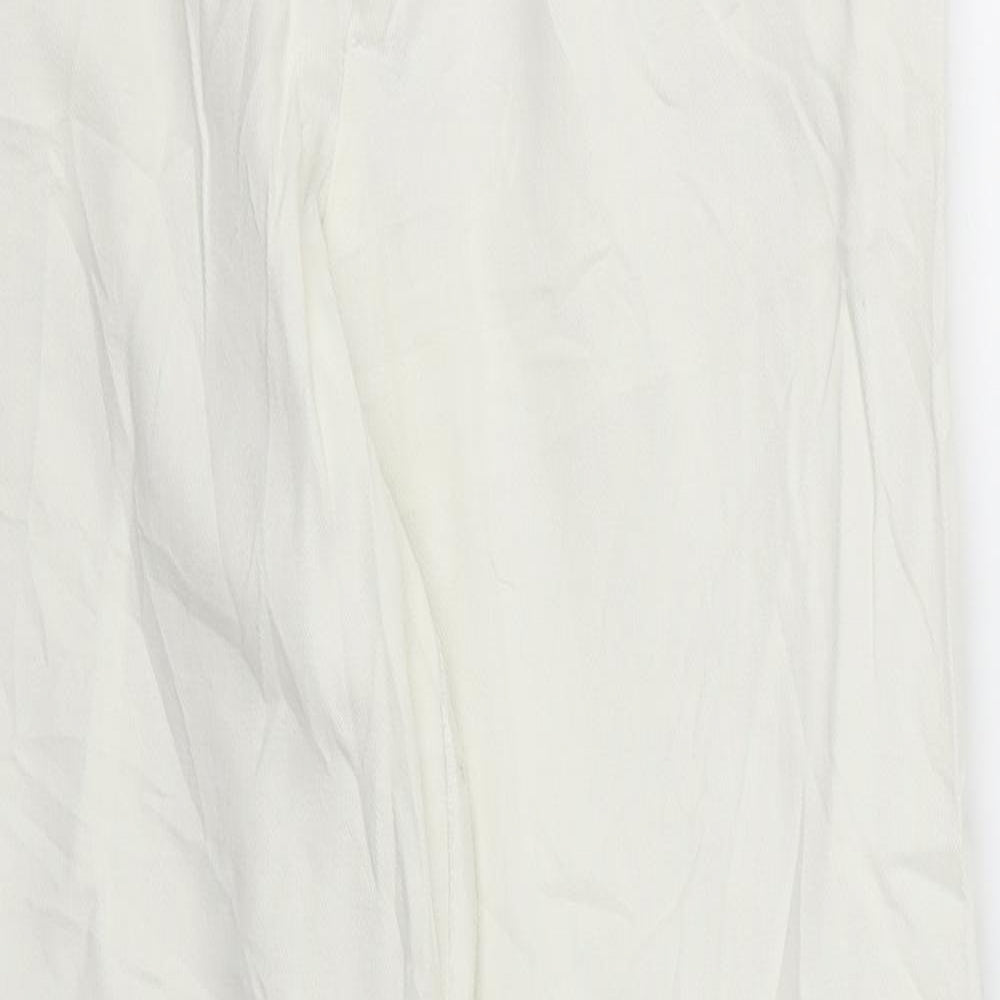 Womens UK Size M Preworn Regular Fit  White Trousers