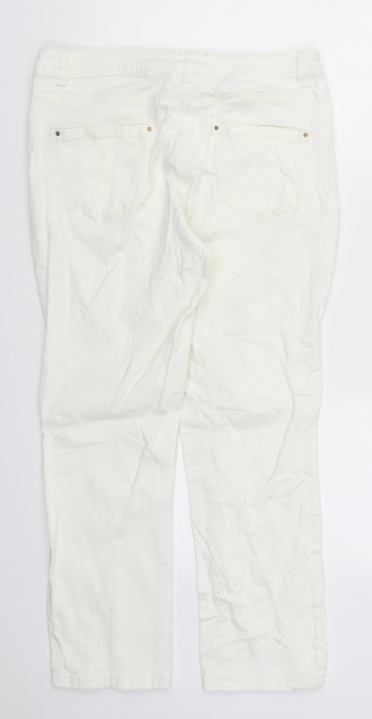 Noisy may Womens White  Denim Mom Jeans Size 30 L26.5 in