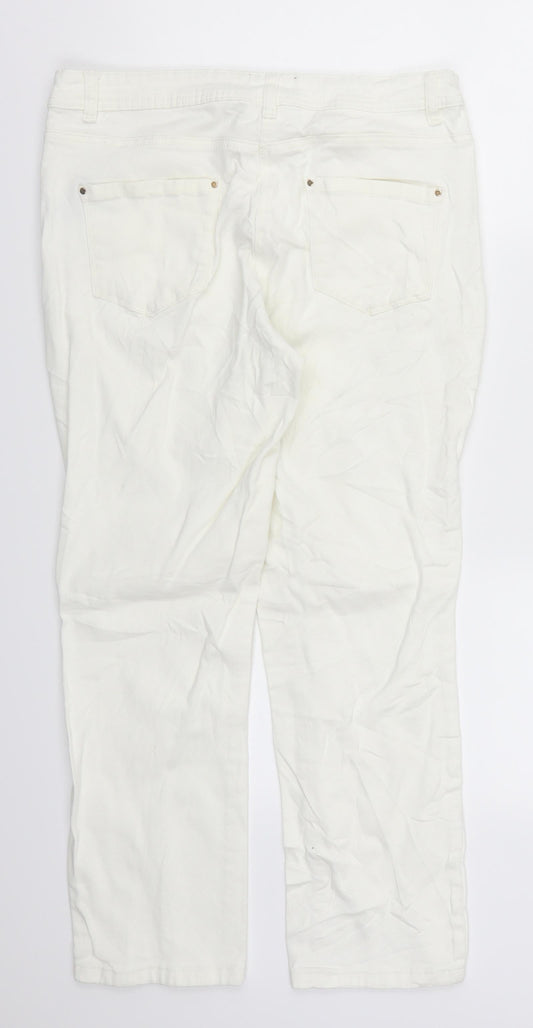 Noisy may Womens White  Denim Mom Jeans Size 30 L26.5 in