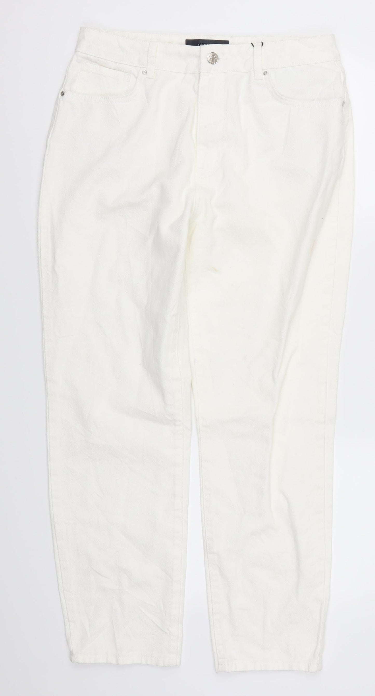 Noisy may Womens White  Denim Mom Jeans Size 30 L26.5 in