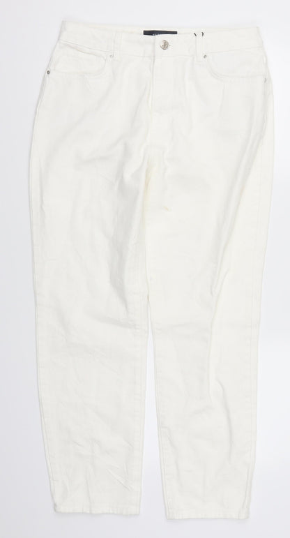 Noisy may Womens White  Denim Mom Jeans Size 30 L26.5 in