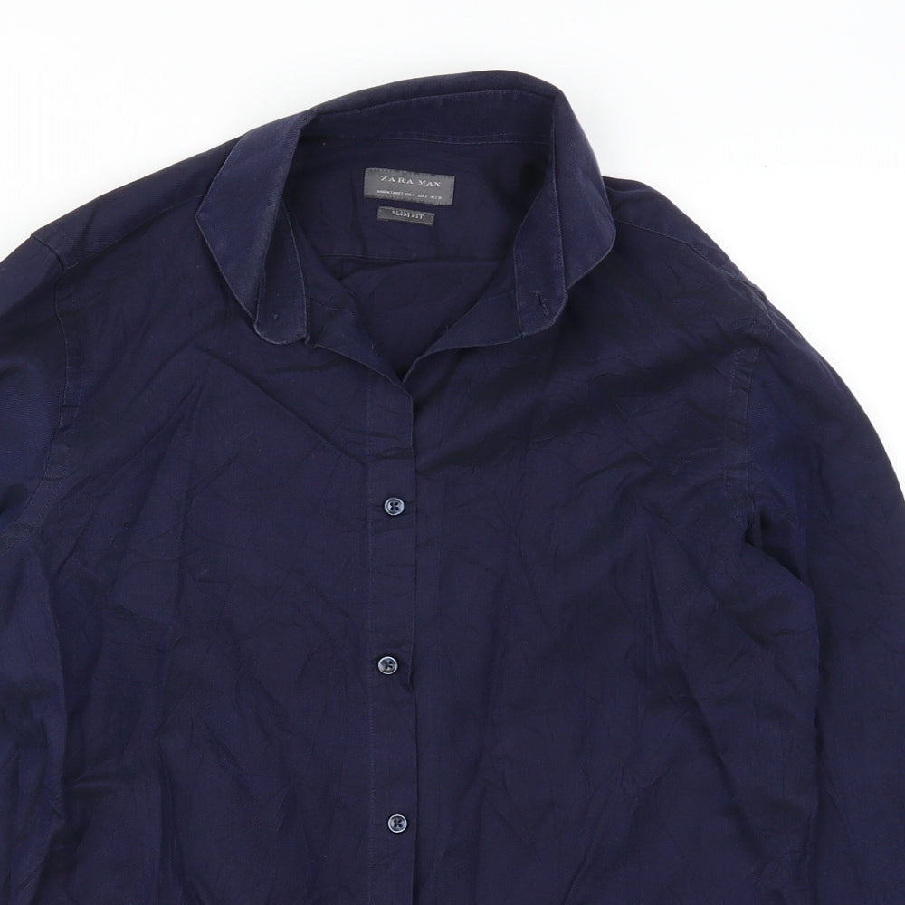 Zara Man Mens Blue    Button-Up Size S