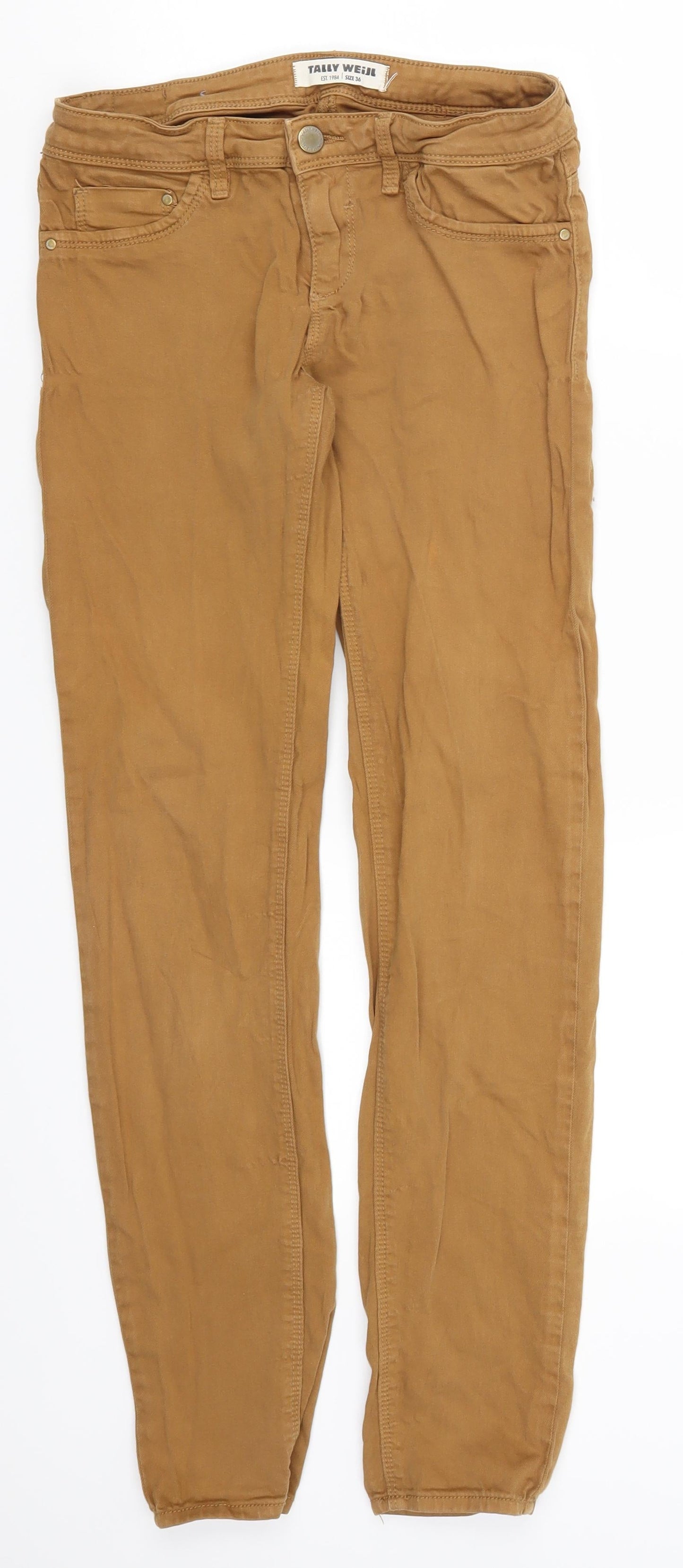 Womens UK Size 8 TALLY WEiJL Regular Fit Skinny Brown Jeans