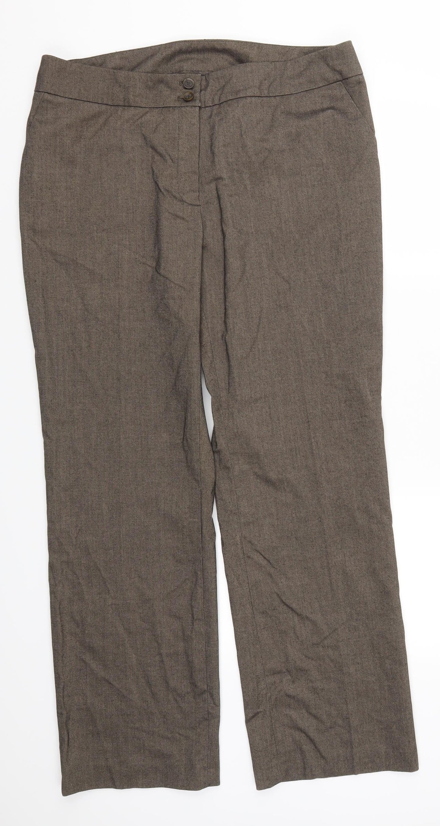 Womens UK Size 18 Preworn Regular Fit  Brown Trousers