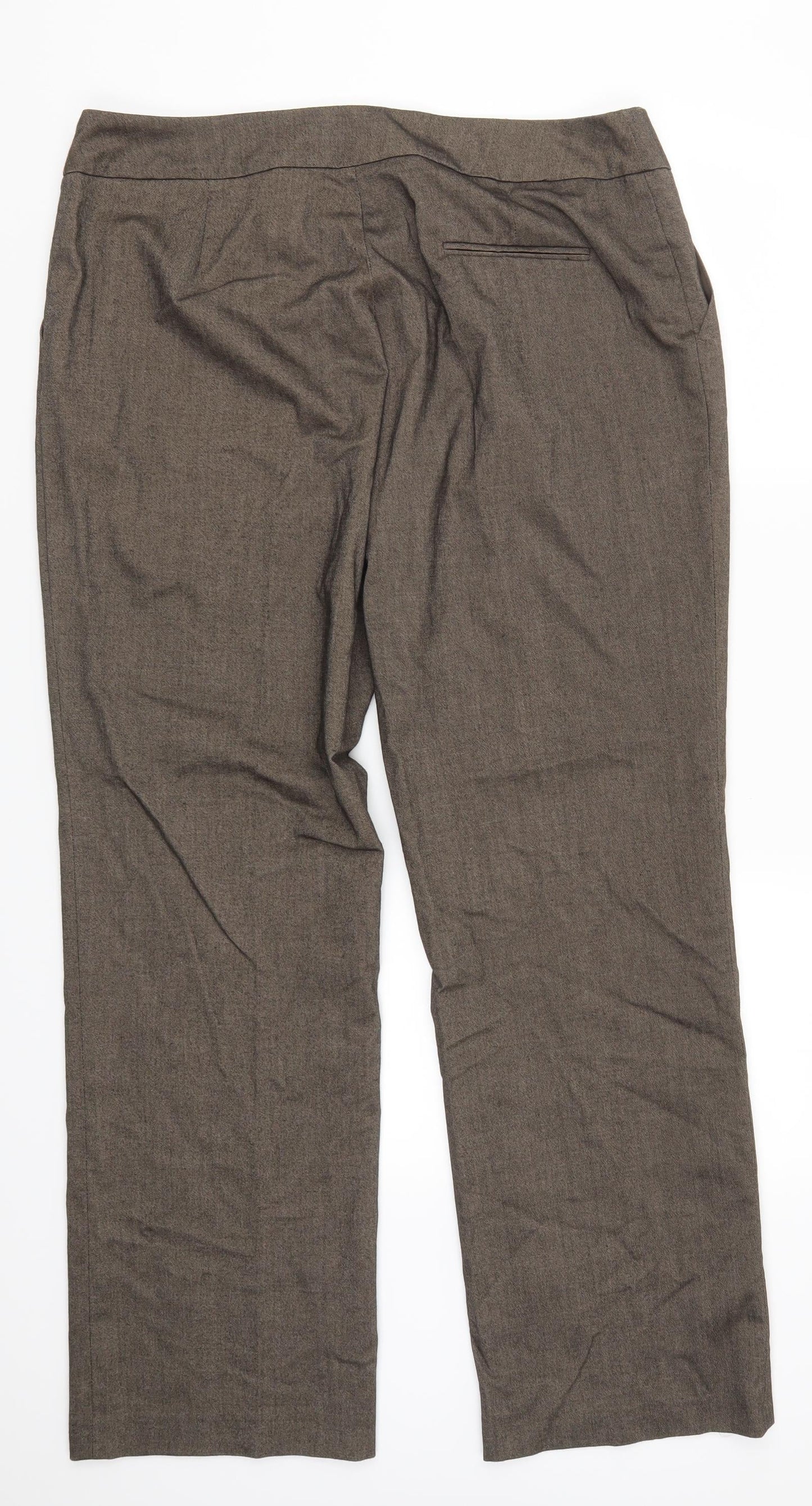 Womens UK Size 18 Preworn Regular Fit  Brown Trousers