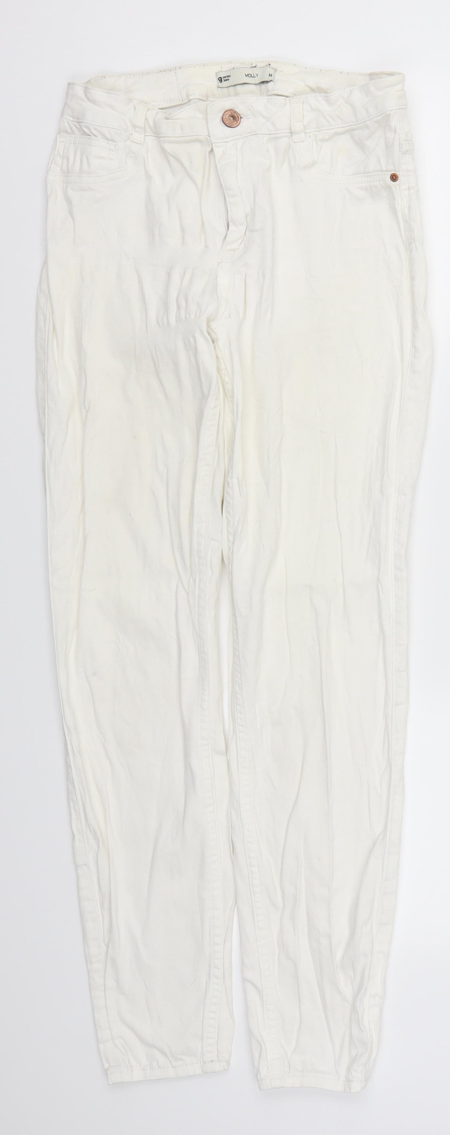 Womens UK Size M Gina Tricot Regular Fit Skinny White Jeans