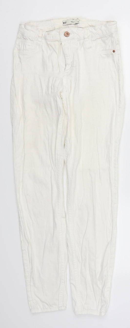 Womens UK Size M Gina Tricot Regular Fit Skinny White Jeans
