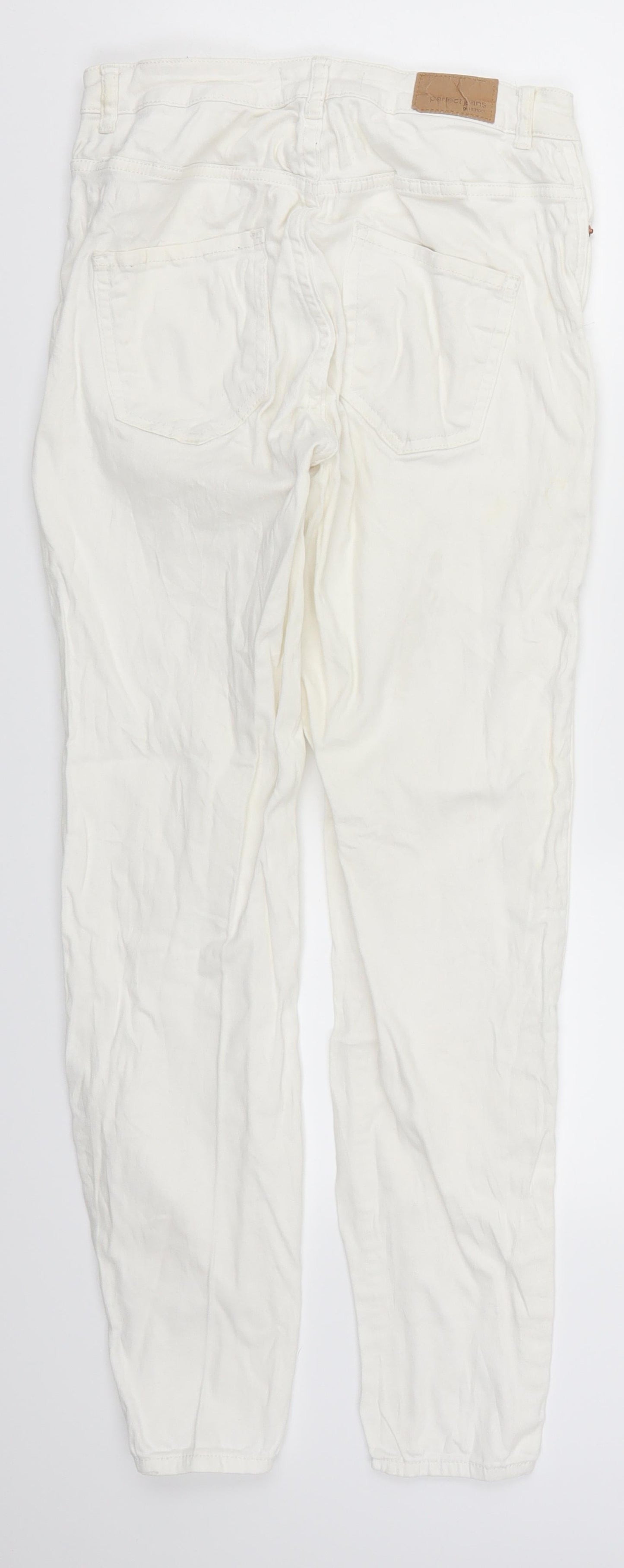 Womens UK Size M Gina Tricot Regular Fit Skinny White Jeans
