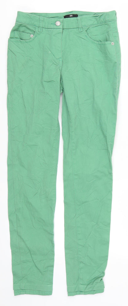 Womens UK Size 6 H&M Regular Fit Skinny Green Jeans