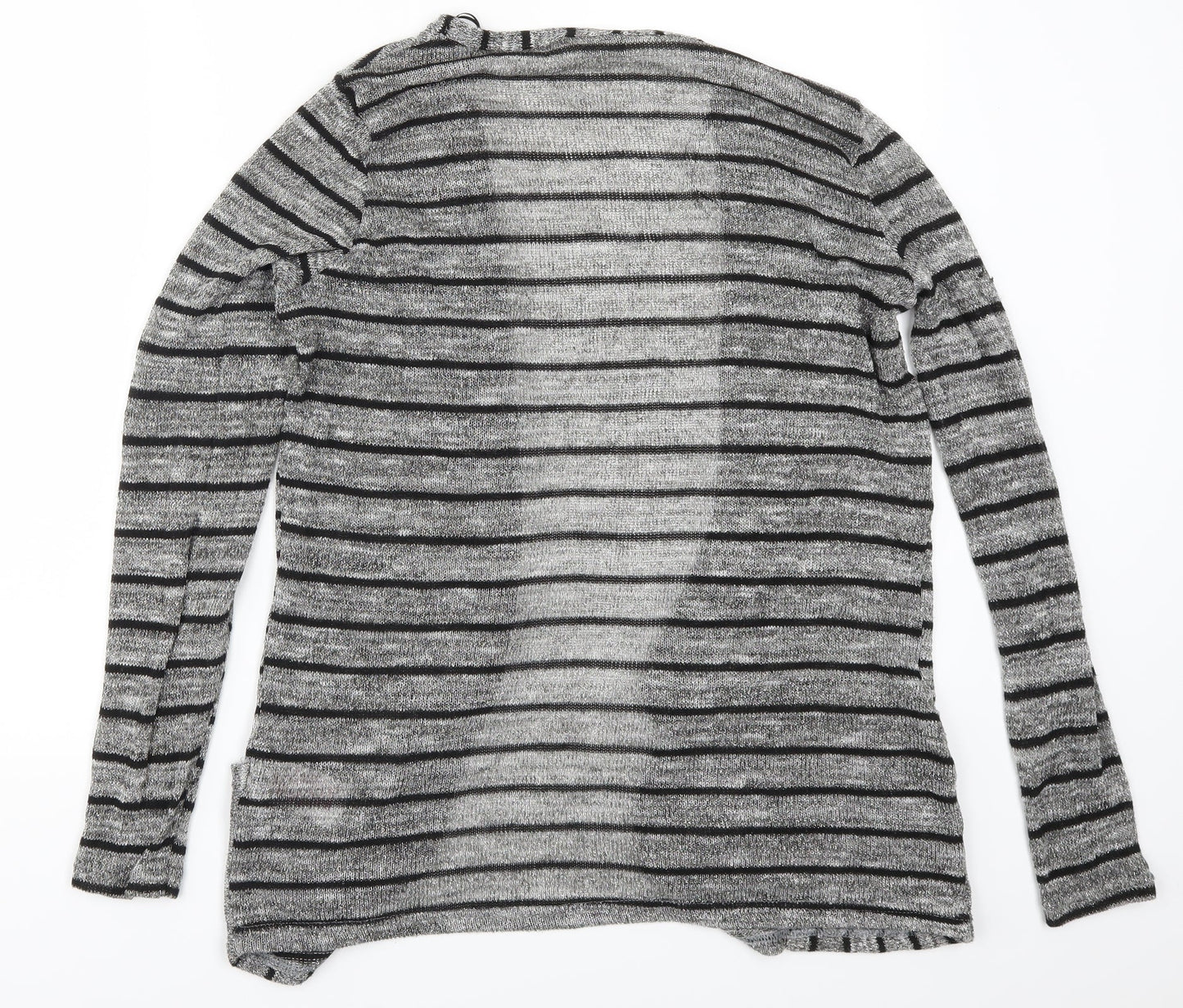Peacocks Womens Silver Striped  Cardigan Jumper Size M