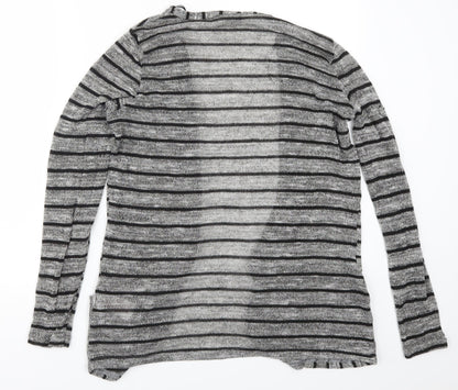 Peacocks Womens Silver Striped  Cardigan Jumper Size M
