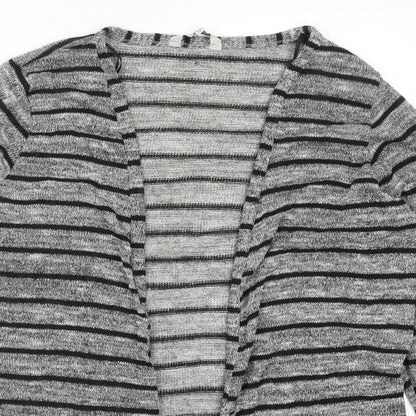 Peacocks Womens Silver Striped  Cardigan Jumper Size M