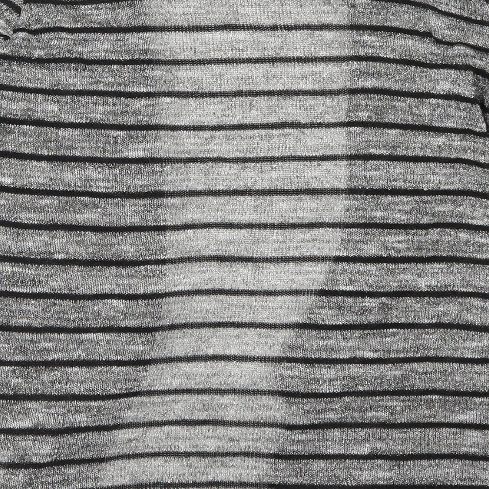 Peacocks Womens Silver Striped  Cardigan Jumper Size M