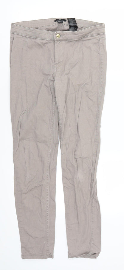 H&M Womens Grey  Denim Skinny Jeans Size 12 L27 in