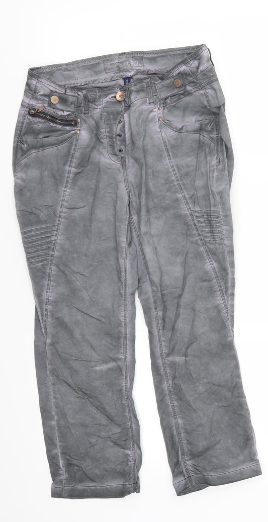 Womens UK Size 26 in Cecil Regular Fit Cropped Grey Trousers