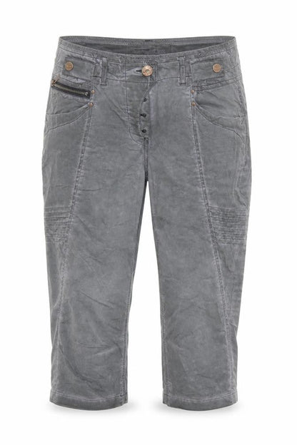 Womens UK Size 26 in Cecil Regular Fit Cropped Grey Trousers