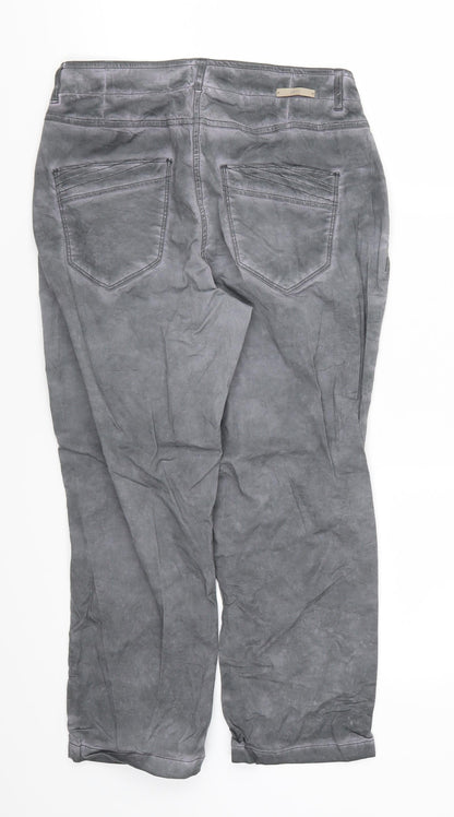 Womens UK Size 26 in Cecil Regular Fit Cropped Grey Trousers