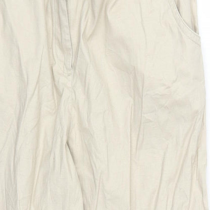 Mian Womens Beige   Cropped Trousers Size 32 in L22 in
