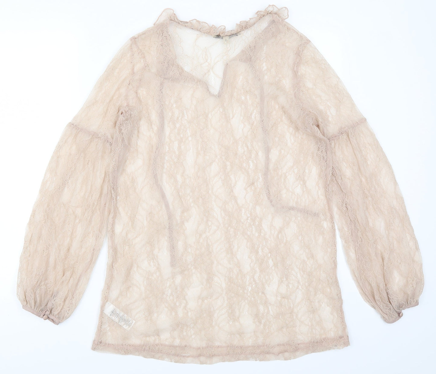 Womens UK Size 12 NEXT Beige Basic Blouse