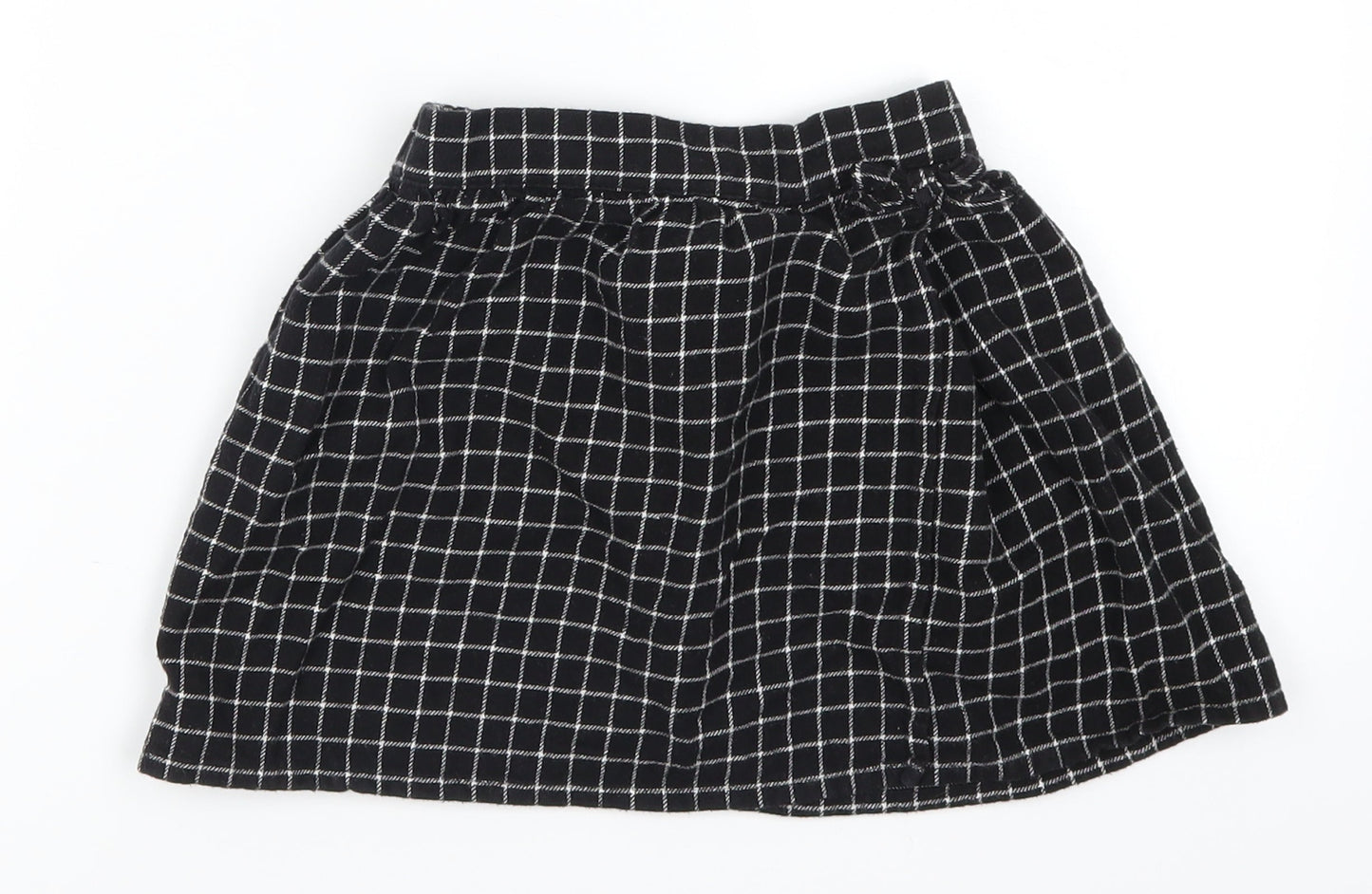 George Girls Black Check  Skater Skirt Size 5-6 Years