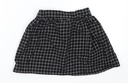 George Girls Black Check  Skater Skirt Size 5-6 Years