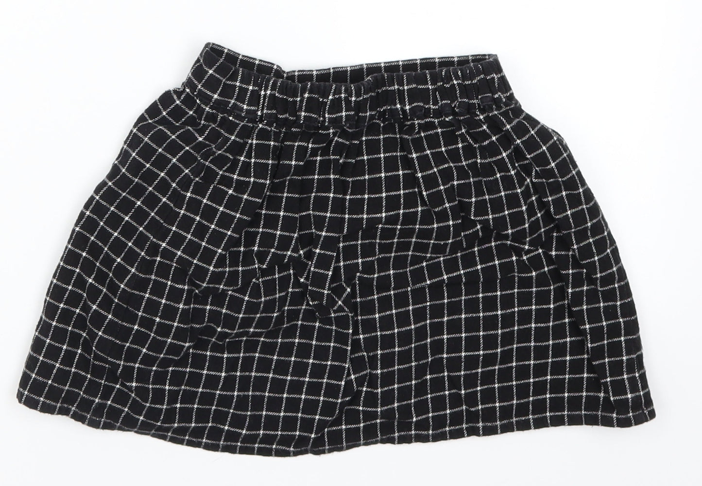 George Girls Black Check  Skater Skirt Size 5-6 Years