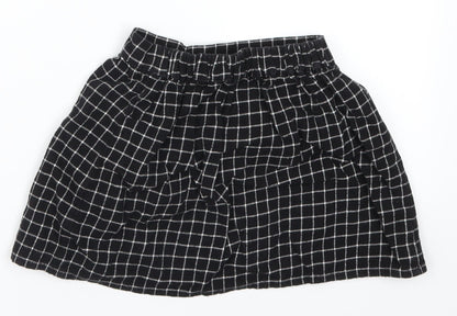 George Girls Black Check  Skater Skirt Size 5-6 Years