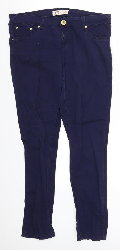 365 Denim Womens Blue  Denim Skinny Jeans Size 14 L28 in