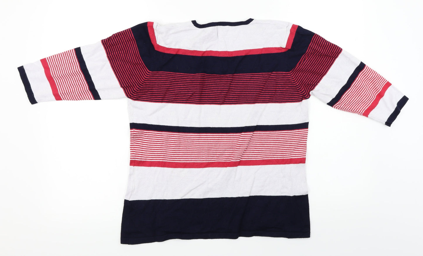 TEXT  Womens Grey Striped  Pullover Jumper Size L