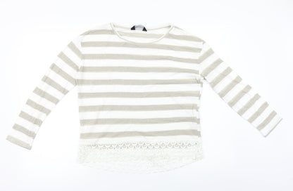 Dorothy Perkins  Womens Beige Striped  Pullover Jumper Size 14