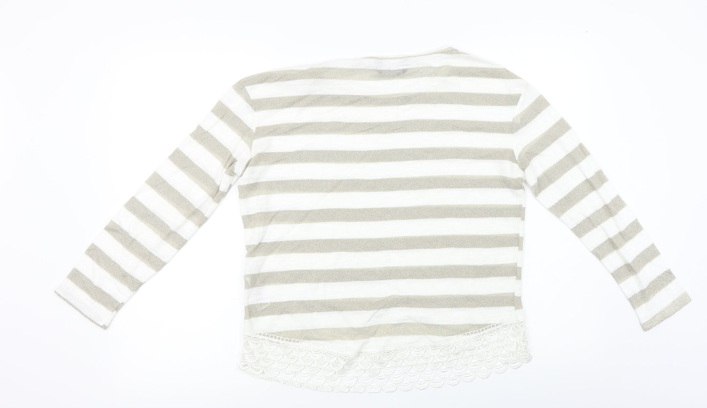 Dorothy Perkins  Womens Beige Striped  Pullover Jumper Size 14