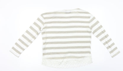 Dorothy Perkins  Womens Beige Striped  Pullover Jumper Size 14