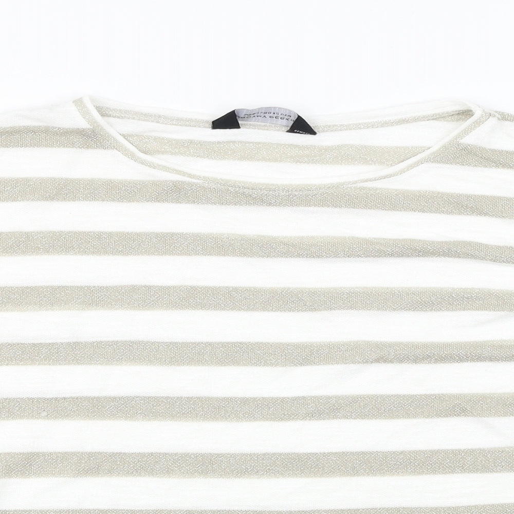 Dorothy Perkins  Womens Beige Striped  Pullover Jumper Size 14