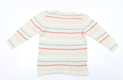 ISLE Essentials  Womens Beige Striped  Pullover Jumper Size M