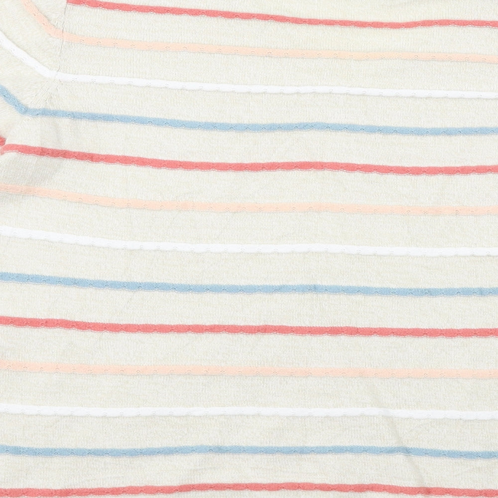 ISLE Essentials  Womens Beige Striped  Pullover Jumper Size M