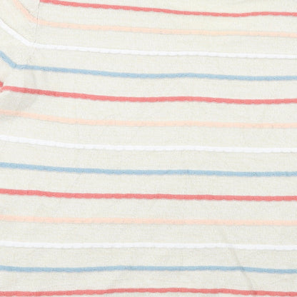 ISLE Essentials  Womens Beige Striped  Pullover Jumper Size M