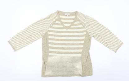 Country Casuals  Womens Beige Striped  Pullover Jumper Size S