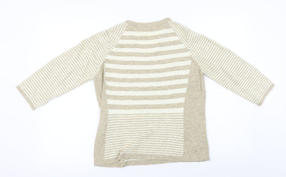 Country Casuals  Womens Beige Striped  Pullover Jumper Size S
