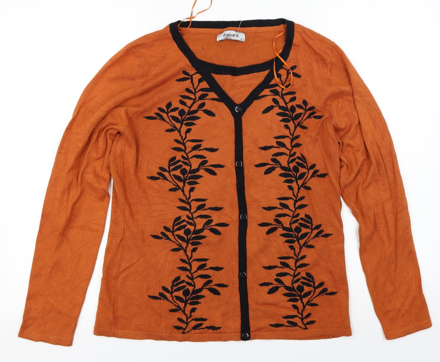 Alexara  Womens Brown Floral  Cardigan Jumper Size M