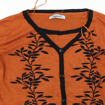 Alexara  Womens Brown Floral  Cardigan Jumper Size M