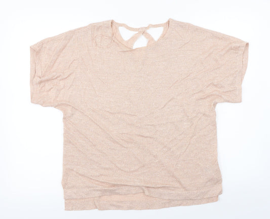 Womens UK Size 14 Marks and Spencer Pink Basic T-Shirt